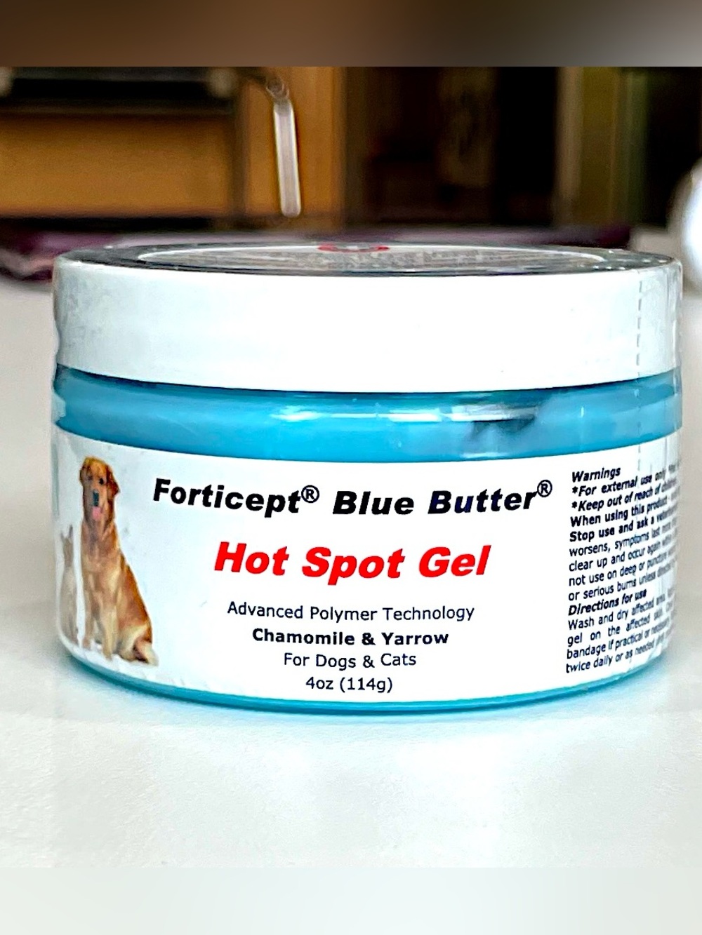 NEW Forticept Blue Butter Hot Spot Gel for Dogs & Cats 4oz
